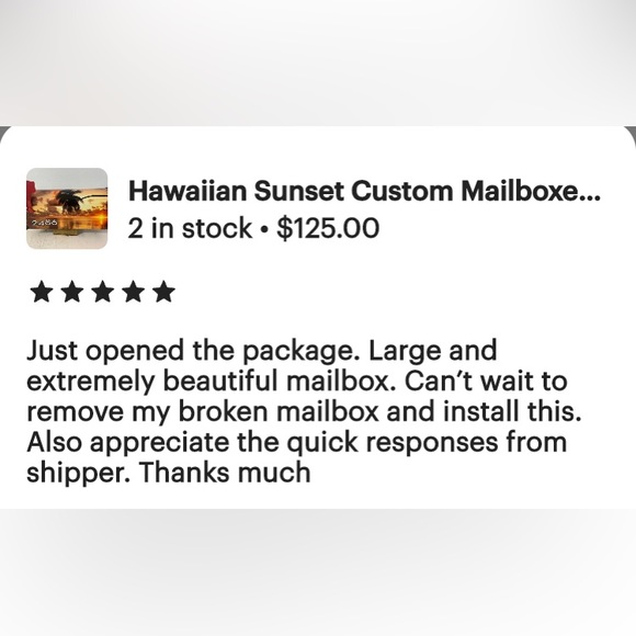 Custom Mailbox with beautiful Hawaiian sunset. Add your name & address optional. - Picture 5 of 11